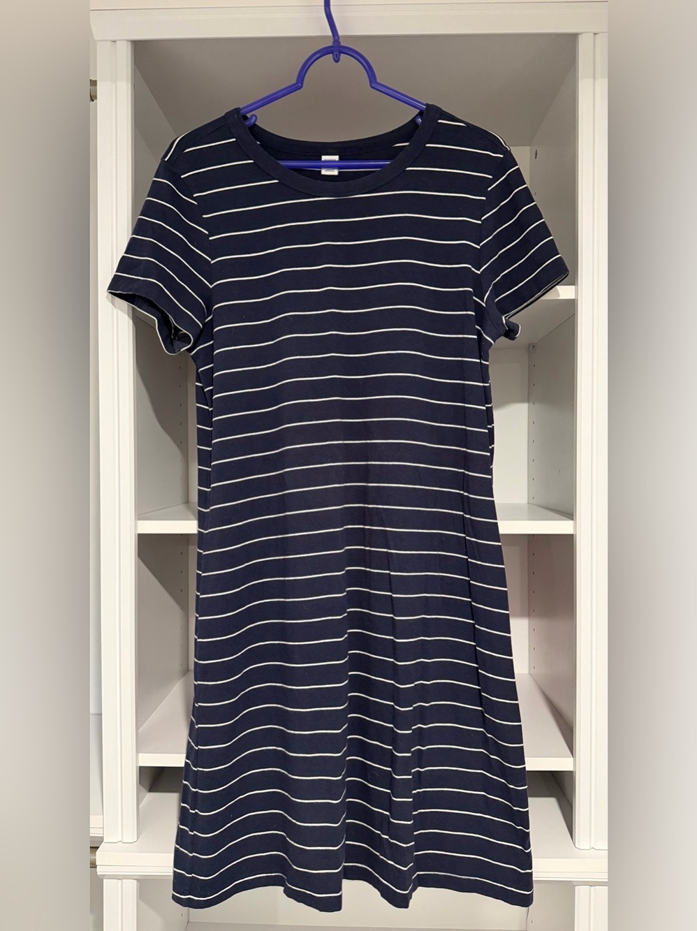 Women’s Old Navy- Navy & white Striped Short Sleeve A-Line Dress - Women